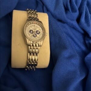 Vellaccio Silver Watch with Blue Accents